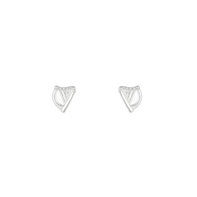 Grá Collection Plain Harp Earrings Sterling Silver